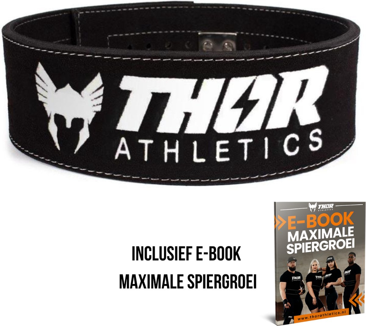Thor Athletics Lifting Belt - Powerlift Riem - Fast Clip Sluiting - Lever Belt - Krachttraining Accessoires - Zwart - Maat (M)