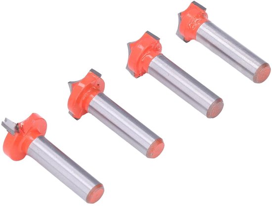 WSOOX Set van 4 vlakfrezen met 6 mm schacht, startring bovenaan, frezen voor hout (4 vlakfrezen