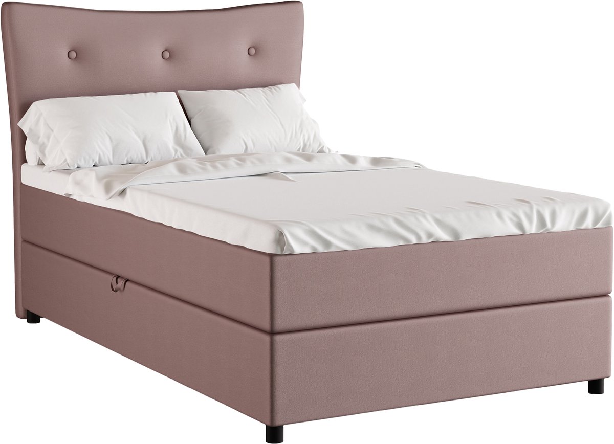 Homesy The Essence of Comfort Tweeperoonsbed / Eenpersoonbed Nevada 120 x 200 cm tweepersoons met hoogwaardige Bonell-matras en topper Roze
