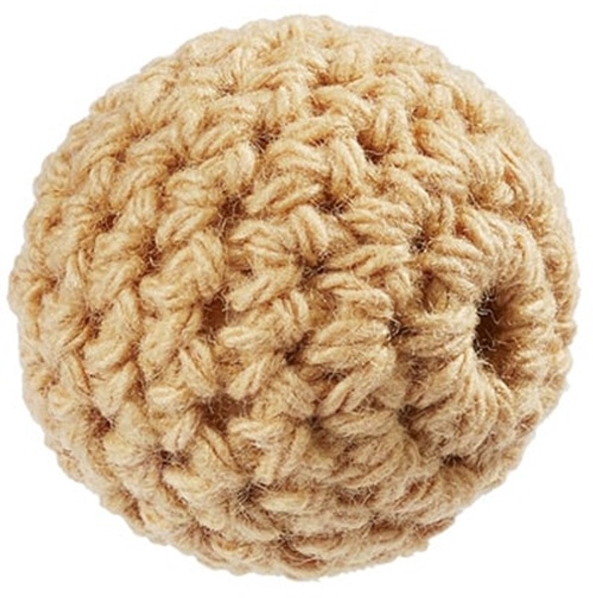 Gehaakte kraal voor speenketting 2pcs. x 20mm, Natuur
