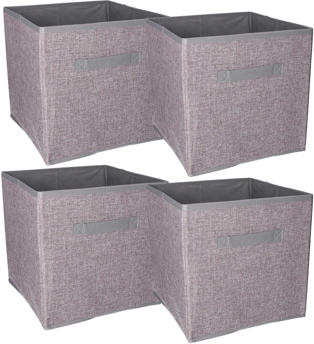 Storage solutions Kast opberg/opruim mand - 4x - grijs - 30 x 30 x 30 cm