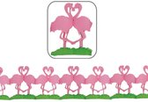 Papieren slinger flamingo vogel thema - 3 meter - Tropische hawaii thema feestartikelen/versiering