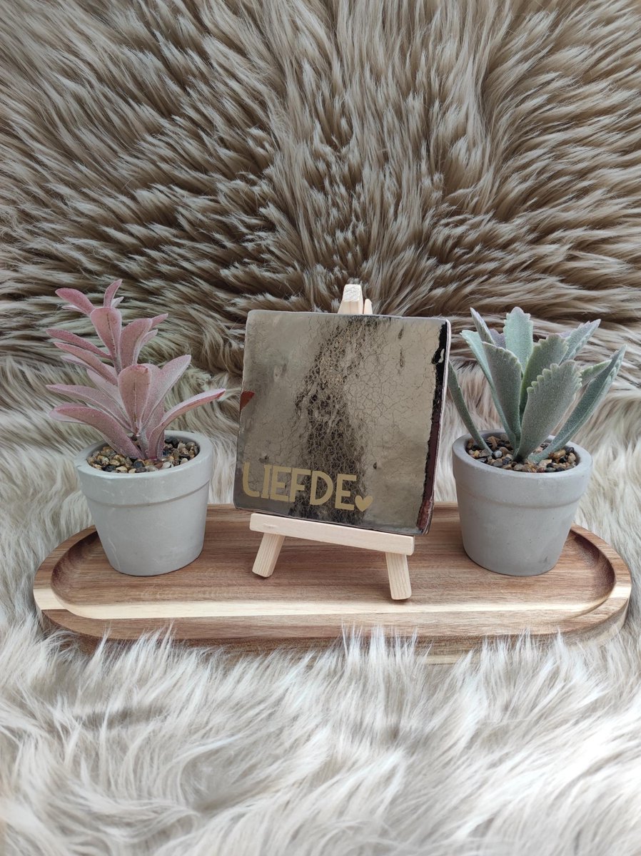 Robuust Wenstegeltje – Hip trendy tegeltje – Goud - valentijn - liefde - verliefd - cadeau - gift - verjaardag - zomaar - gepersonaliseerd cadeautje - decoratie voor woonkamer - spreuktegel - wenstegel - kado – Trendy nu