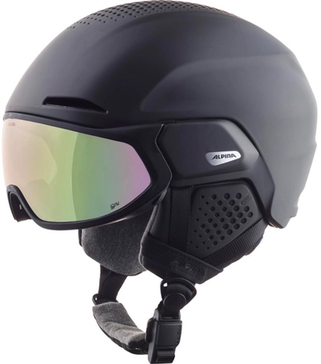 Skihelm Alpina Alto QV Black Matt (Cobalt Green)-51 - 55 cm