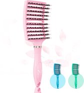 MOONIE'S® Anti-Klit Haarborstel - Curved - Roze