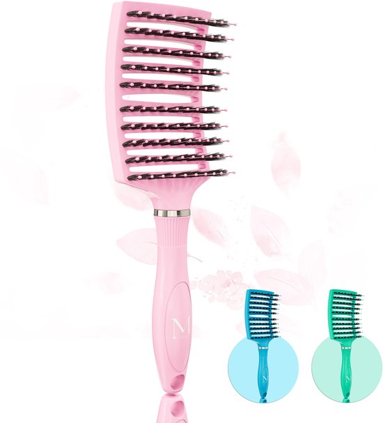 MOONIE'S® Anti-Klit Haarborstel - Curved - Roze