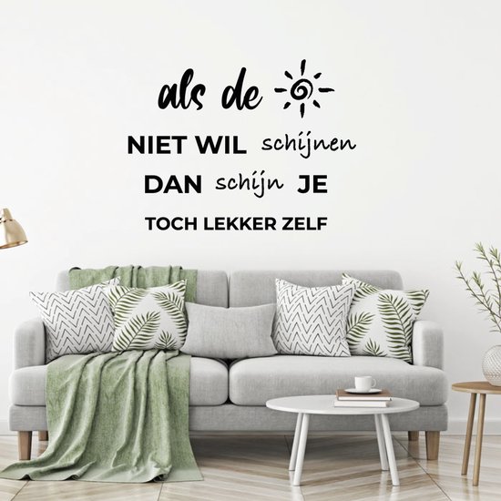 Muursticker Si le soleil ne veut pas briller - rose - 140 x 104 cm - sticker mural