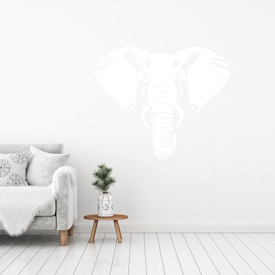 Muursticker Elephant - Zwart - 100 x 81 cm - Muursticker4Sale