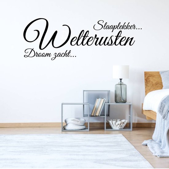 Sticker Muursticker Welterusten Sleeping dream Soft - Bleu clair - 120 x 42 cm - Sticker mural