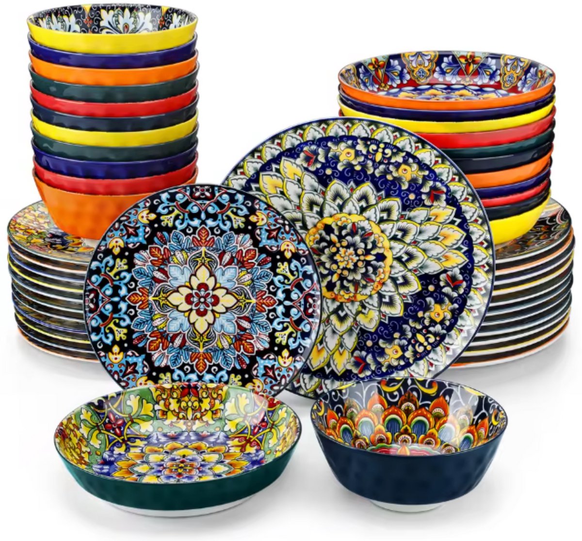 Bohemian Serviesset – 48 delig -12 persoons – Keramisch – Serviesset – Kleine Borden