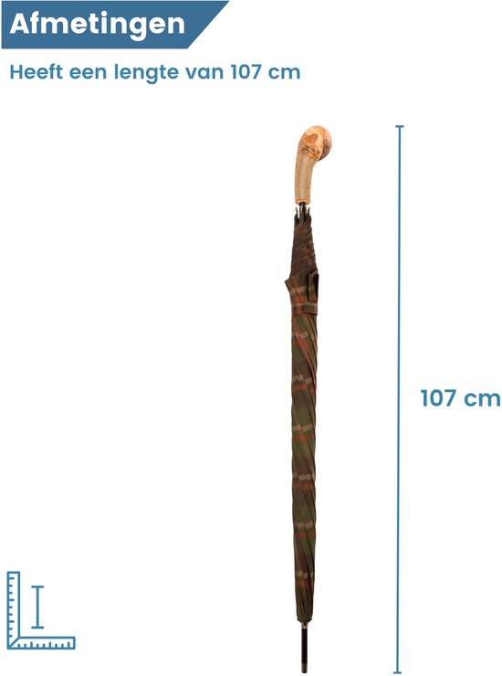 Parapluie de golf Classic Canes Elite - Poignée à bouton rustique - Tons d'automne