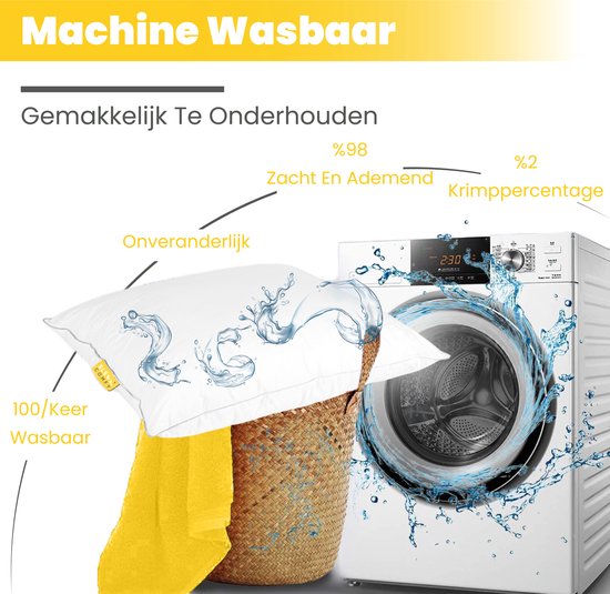 Oreiller Sleep Comfy de qualité hôtelière | 60x70 cm - Set de 2 - Essai de 30 jours - Comfort ultime - Soulage les douleurs cervicales et dorsales - Orthopédique et ergonomique - Convient à toutes les positions de sommeil