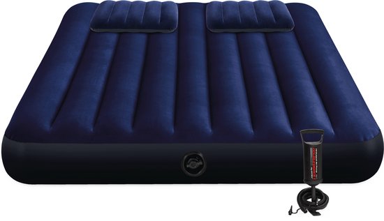 Intex Classic Downy Luchtbed incl. kussens en handpomp - 203 x 152 x 22 cm