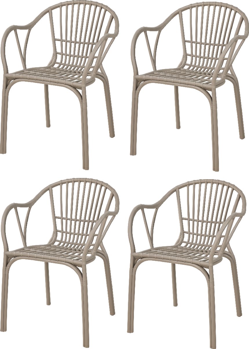 Relaxwonen - Tuinstoelen - Model Sander - Beige - Horeca kwaliteit - Extra stevig - 4 stuks