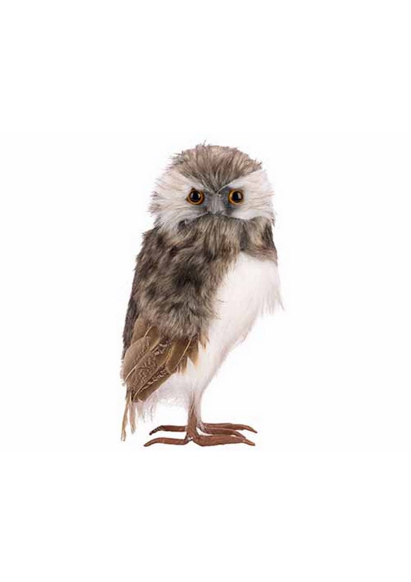 UIL FEATHER BRUIN 18X12XH30CM FOAM/WOONDECORATIE