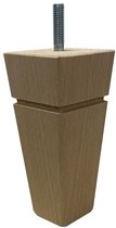 Meubelpoot taps 5,5 bij 5,5 cm en hoogte 12 cm van massief hout (M8) - Set van 4 stuks
