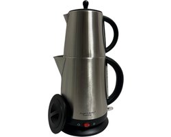 Frank & Muller - Theemaker - Elektrische theemaker - Theepot - 1,7/1,0 liter - 2200W - Samovar - Waterkoker - 2in1 - Caydanlik - Caymatik - Turkse theepot