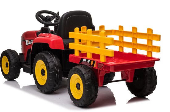 Tracteur électrique enfant WORKERS avec remorque, rouge, traction arrière, batterie lithium, roues e - Tracteurs électriques pour enfants Tracteur électrique enfant WORKERS avec remorque, rouge, traction arrière, batterie lithium, roues e - Tracteurs électriques pour enfants