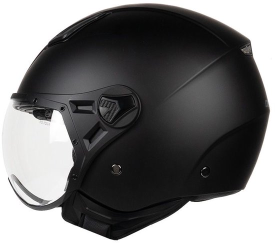 Casque Jet HELIOS Noir Mat L par MOTOBLOUZ