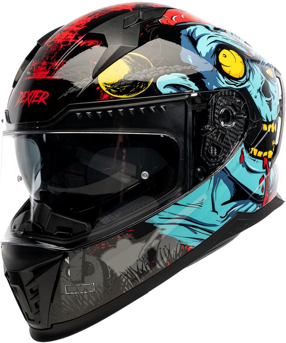Motor Integraal Helm EROS NEGAN Zwart/groen glanzend XS van MOTOBLOUZ