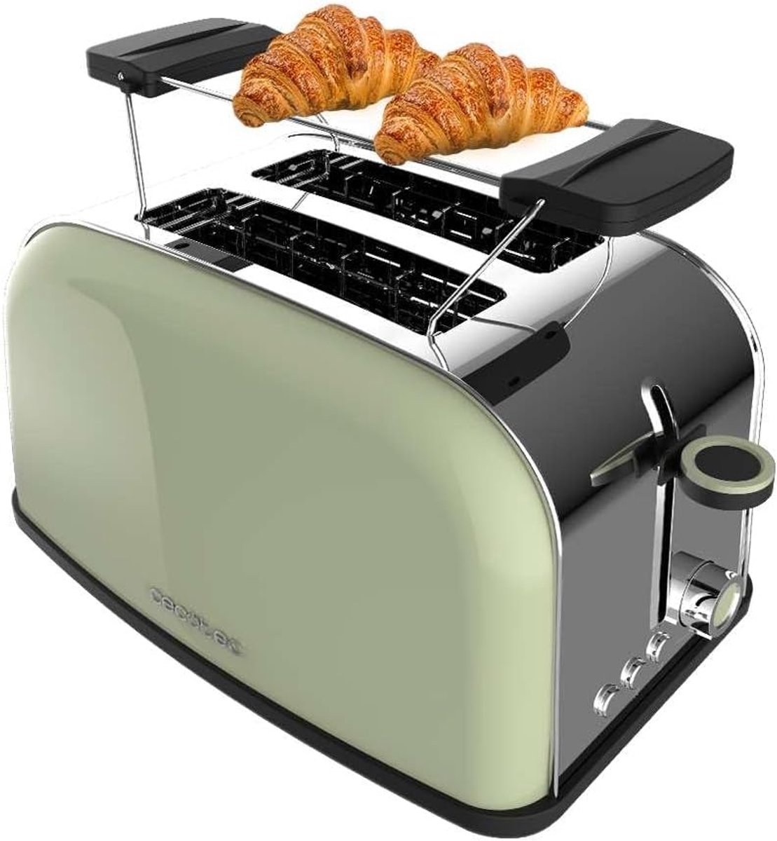 Verticale Broodrooster met Dubbele Sleuf en Roestvrij Staal - 850W Vermogen