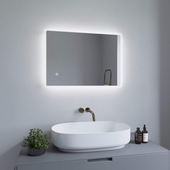 Verlichte Badkamerspiegel - LED Spiegel - 70x50 cm - Koudwit