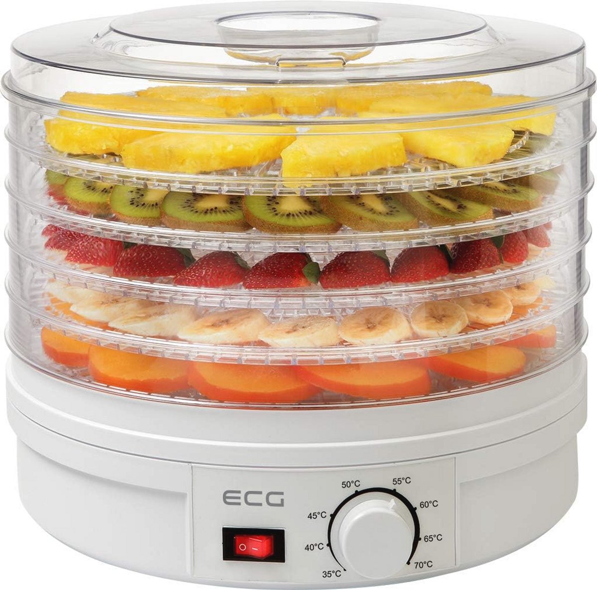 Drogen van Fruit, Groenten, Vlees en Kruiden - 5-trays Voedseldehydrator met Digitale Temperatuurregeling