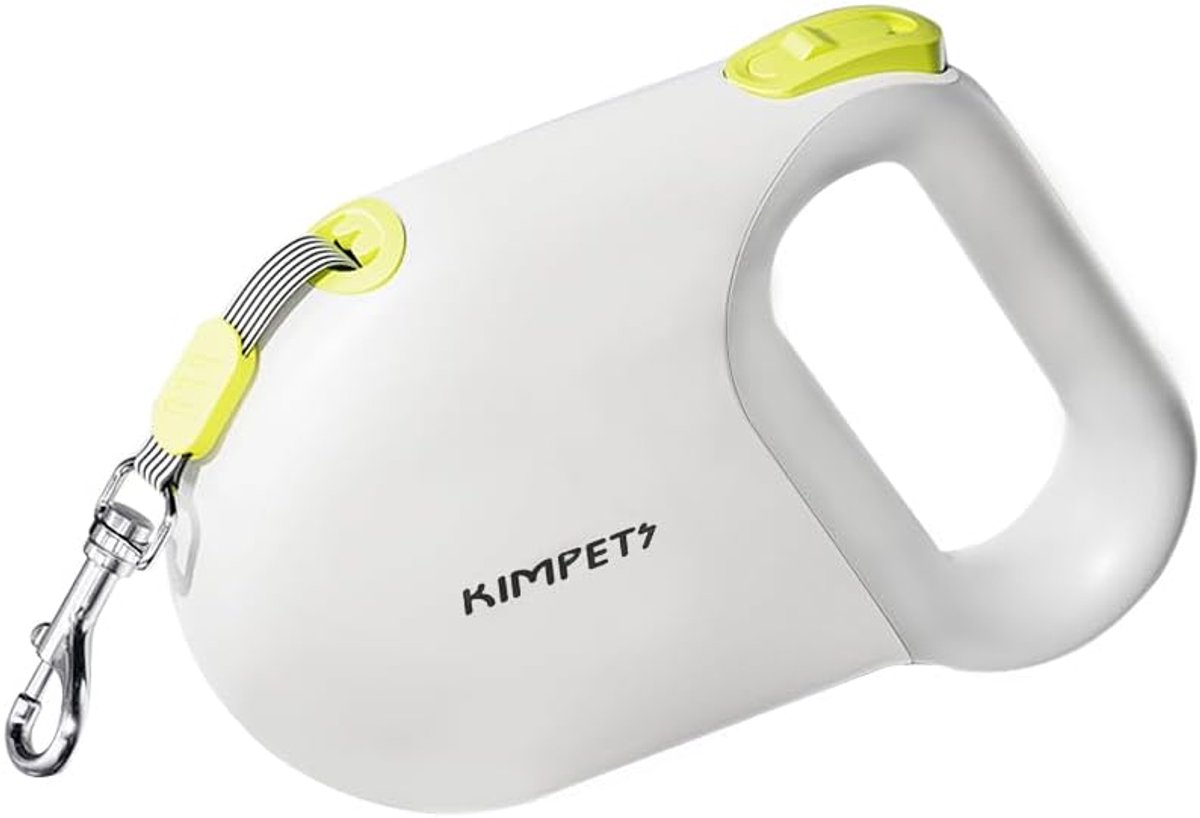 Klitvrije Intrekbare Hondenriem 5m - Duurzame Nylon Band voor Honden tot 30 kg - Comfortabele Grip en 360° Beweging