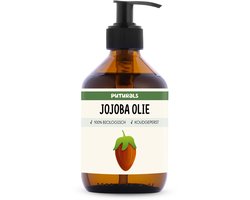 Puturals Jojoba Olie 100% Biologisch - 300ml - Puur en Koudgeperst - Jojoba Olie als Haarolie, Huidolie en Gezichtsolie - Rijk aan Omega 9 Vetzuren en Vitamine E - Golden Jojoba Olie - Bruine Glazen Fles + Pomp