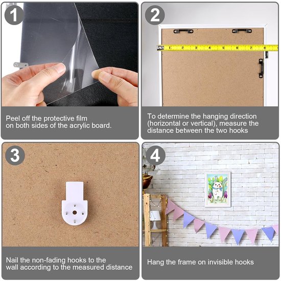 Cadre photo pour dessins d'enfants - cadre photo d'art - format A4 - acrylique