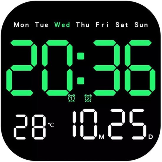 Digitale Wandklok - Tijd, Temperatuur & Vochtigheid in Één | Dealdonkey