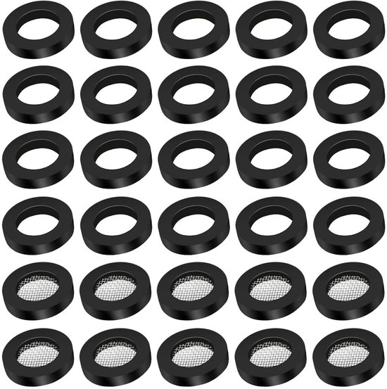 KKMSEALS Platte afdichtingsset 1 inch - afdichting van minerale vezels en NBR-rubber - afdichtingsringenset 2 inch, platte afdichtingen - blauw (25 stuks, 30 x 21 x 2 mm