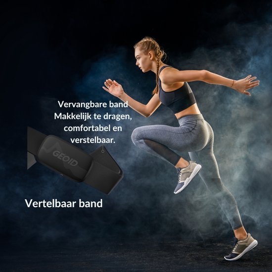 GEOID HS500 Moniteur Fréquence Cardiaque Sangle Poitrine - Bluetooth 4.2/ANT+ - IP67 Étanche - Compatible Wahoo, Zwift, Apps Sport