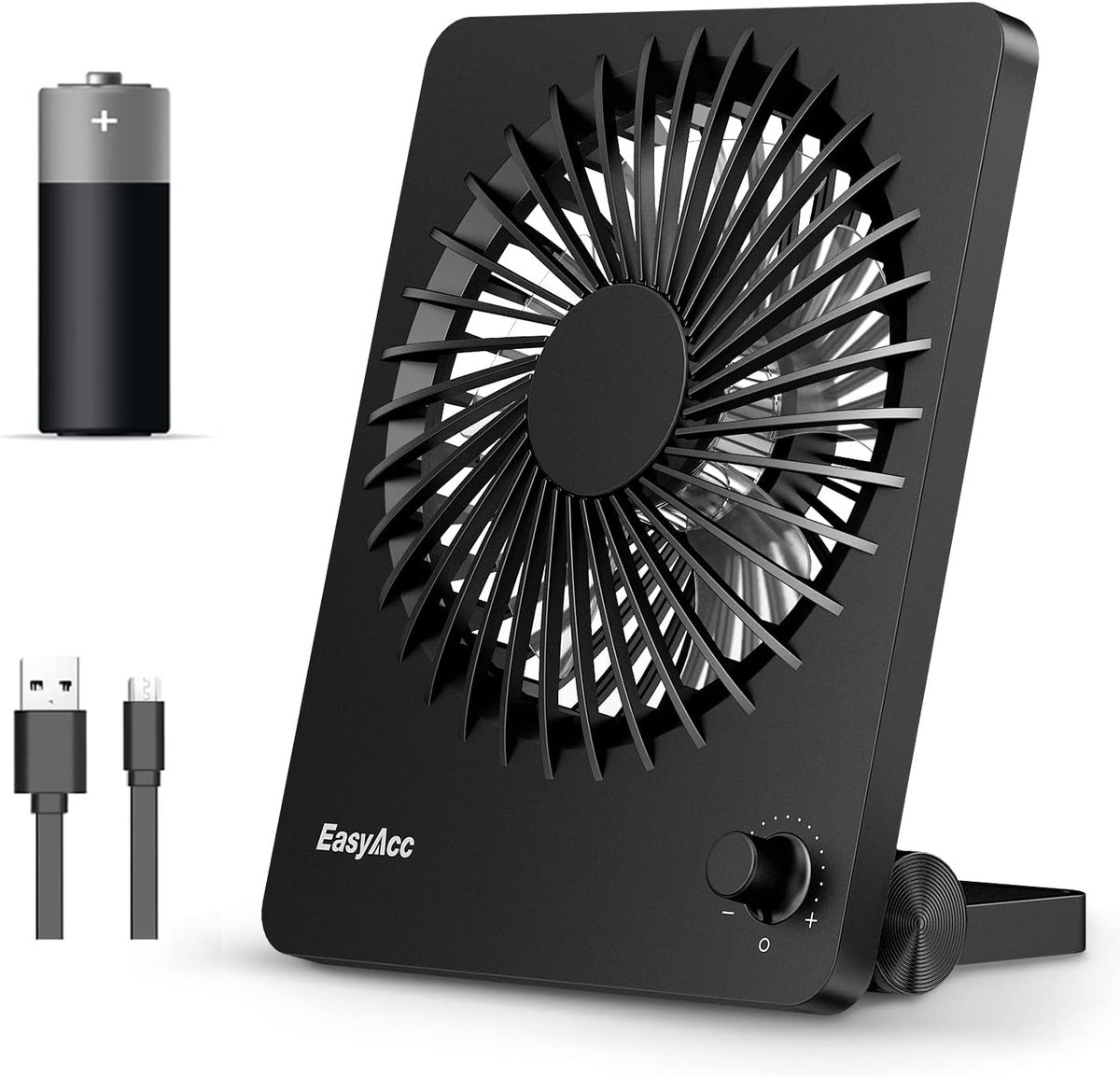 Draagbare USB Ventilator - Oplaadbaar, Stil en Krachtig, Ideaal voor Thuis, Slaapkamer, en Recreatie
