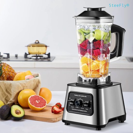 SteeFly® Krachtige 6000W blender - 2in1 - Smoothie maker - Mixer - 2,5 L Tank - Makkelijk te reinigen - Met Cleanfunctie van Merkloos — afbeelding 4
