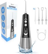 BELLAVITA ® Waterflosser - Draadloos - Tandsteen Verwijderaar - 9 Standen - 300ml - 4 Opzetstukken - Monddouche - Flosapparaat - Flosapparaten - Zwart - Gebit - Tanden - Sinterklaas - Black Friday - Kerst - Kerstmis