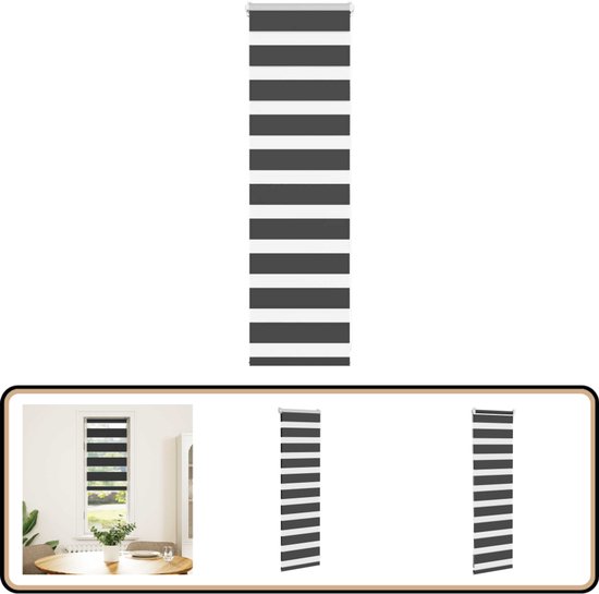 vidaXL - Zebra - store enrouleur - 55x100 - cm - largeur du tissu - 50,9 - cm - noir