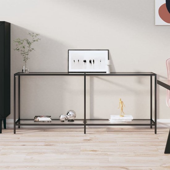 Relaxdays bijzettafel set van 2, salontafeltjes met glazen tafelblad