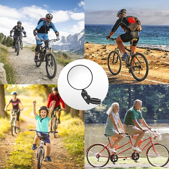 2 stuks fietsachteruitkijkspiegels, 360 graden draaibaar, fietsspiegel, inklapbaar, universeel voor stuur, 15-35 mm, fietsspiegel, inklapbaar, voor fiets, racefiets, scooter, mountainbike