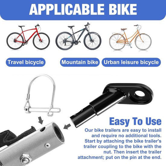 Fietskar Koppeling - Trekhaak Adapter Voor Hondenaanhanger - 1 Stuk
