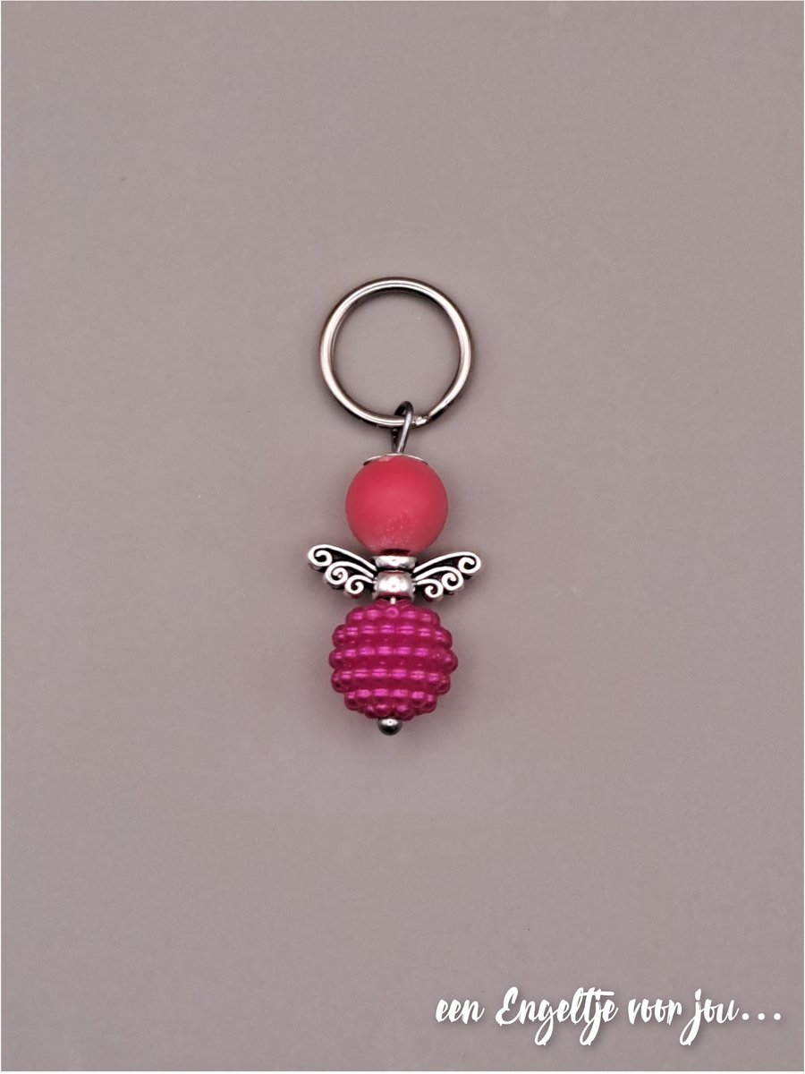 Geluksengel - Geluksengeltje - Engeltje - Beschermengeltje - Gelukspoppetje - sleutel/tashanger - Gelukshangertje - Cadeautje - Pocket Hug