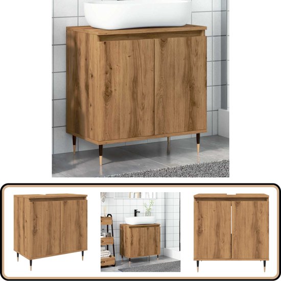 vidaXL Meuble de salle de bain - 58x33x60 cm - Chêne artisanal