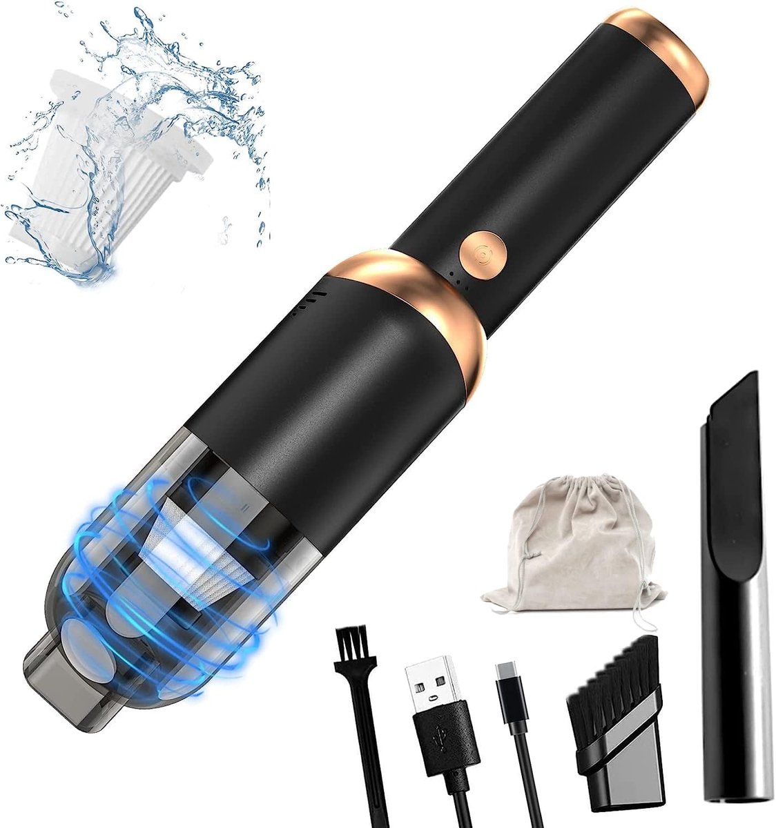 Draadloze handstofzuiger met krachtige zuigkracht - 4000 mAh accu, USB oplaadbaar, ideaal voor auto en woning