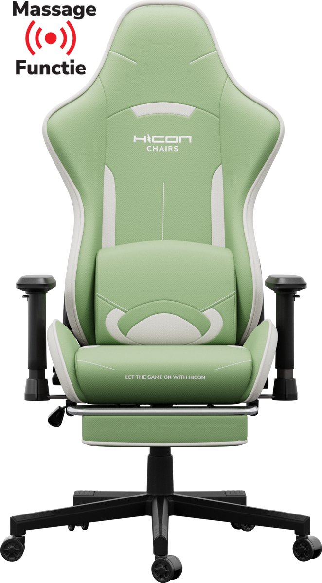 Gamestoel - Gaming Stoel - Gaming Chair - Game Stoel - HICON® Splendore - Stoffen - Groen
