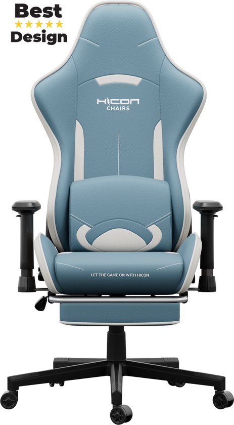 IN-HOMEXL - Stof Exeter Gamestoel- Bureaustoel - Ergonomisch - Blauw