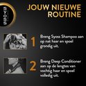 Stappenplan voor haarkrullen: 1. Shampoo aanbrengen. 2. Conditioner aanbrengen. Met afbeeldingen.