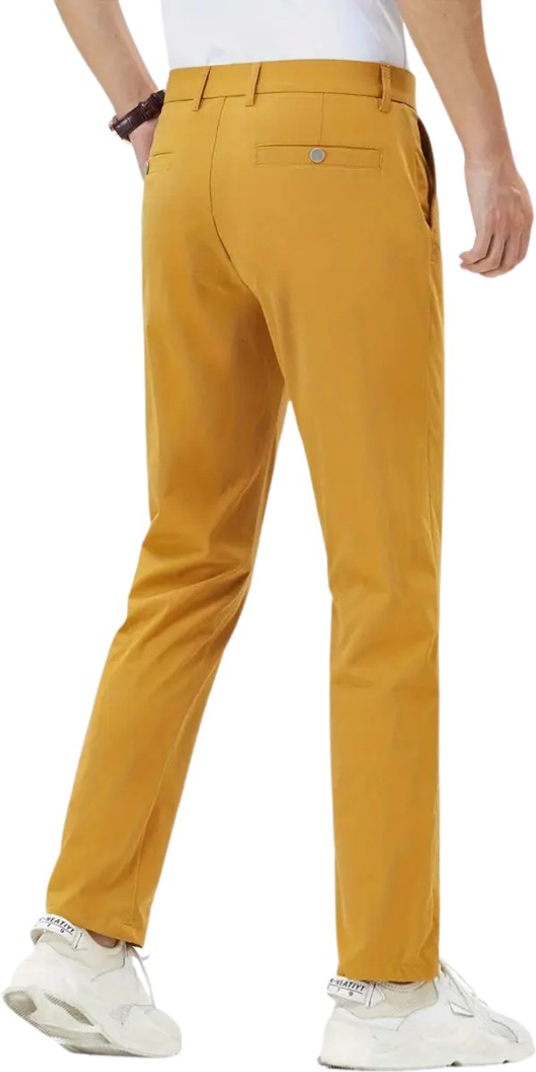 Livano Golfbroek Heren - Golfkleding - Golfen - Golf Accessoires - Nette Pantalon - Oranje Geel XL - Maat 52 van Merkloos — afbeelding 3