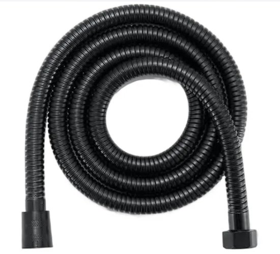 Doucheslang - 200cm - doucheslangen - Universeel - rvs - zwart - Extra lange roestvrijstalen doucheslangbevestiging - Flexibele handdouchesproeierslang