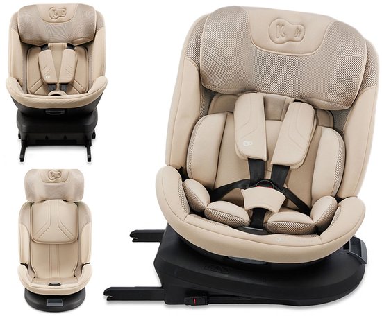 Kinderkraft XPEDITION 3 i-Size Autostoel – 40-150 cm – 360° Draaibaar – RWF tot 22 kg – ISOFIX – Beige