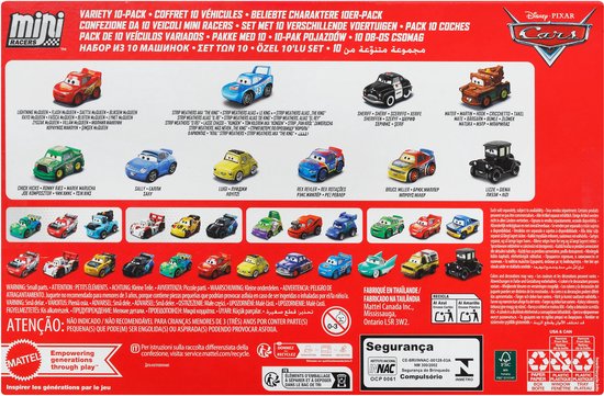 Disney en Pixar Cars Mini Racers 10-pack - set van 10 ...